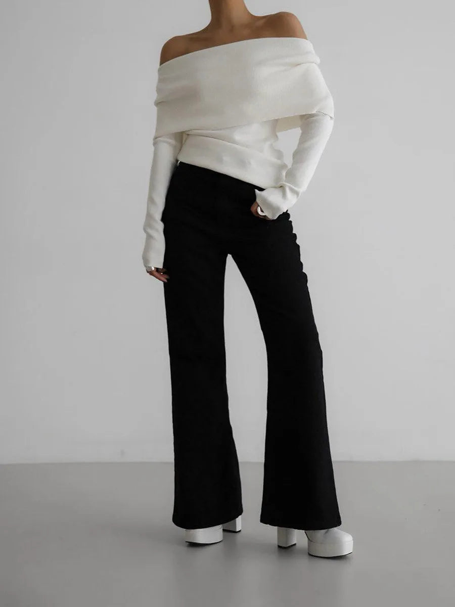 Eliza Foldover Neck Sweater