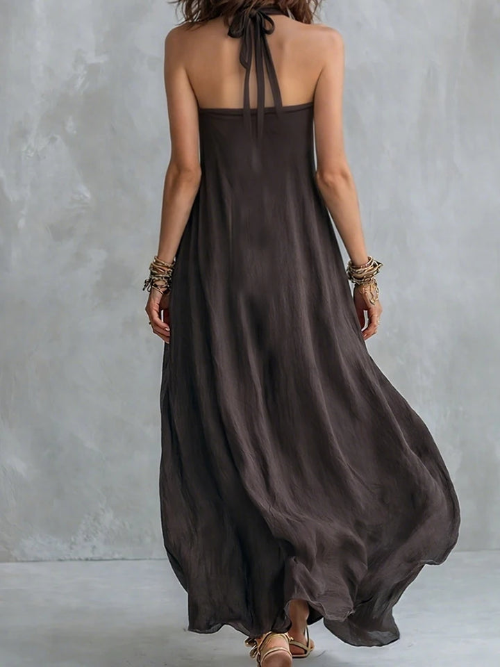 Evelyn Halter Flowy Maxi Dress