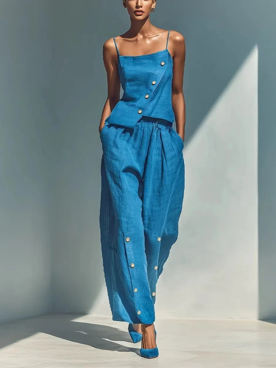 Beverly Sleeveless Top and Trousers Set