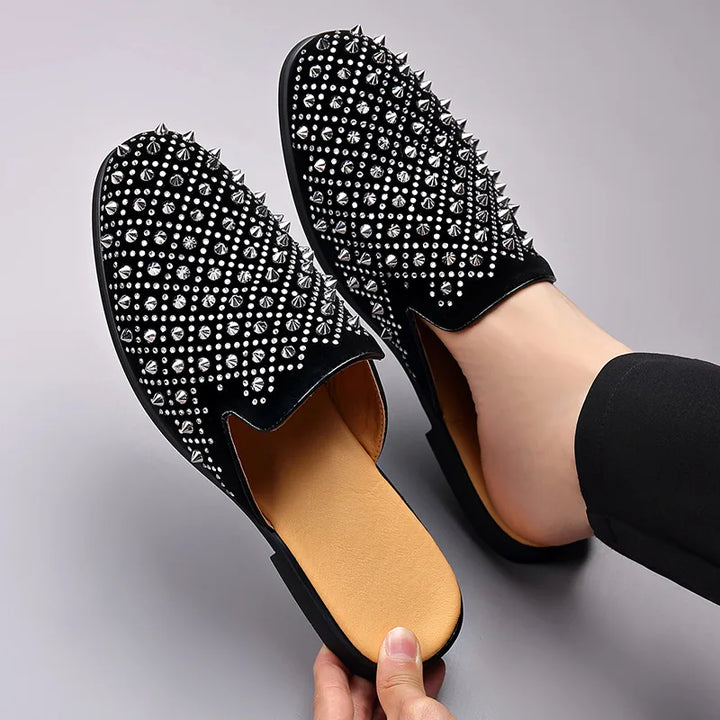 Hudson Studded Mule Loafers