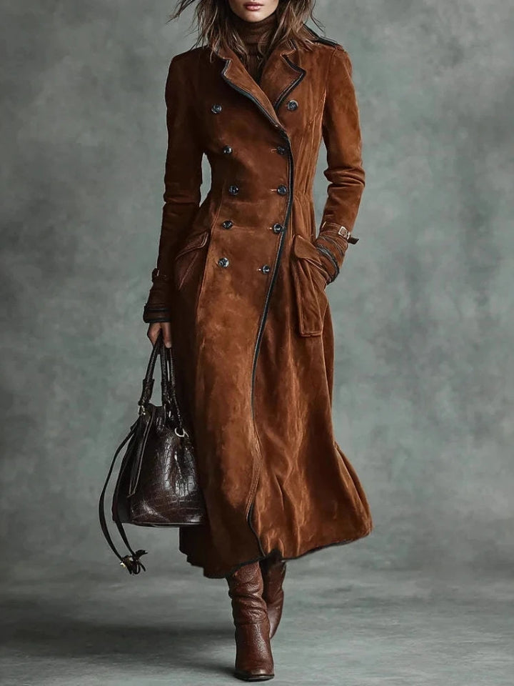 Adeline Faux Suede Trench Coat