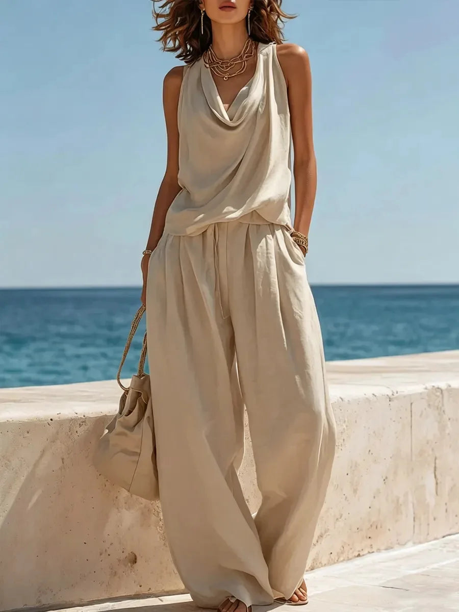 Aubrey Relaxed Wide Leg Trouser Set