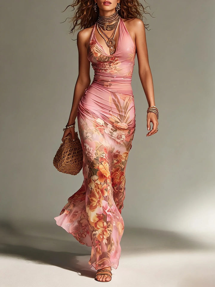 Selene Halter Bodycon Maxi Dress