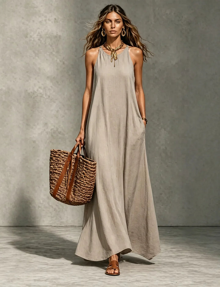 Isolde Pocket Linen Maxi Dress