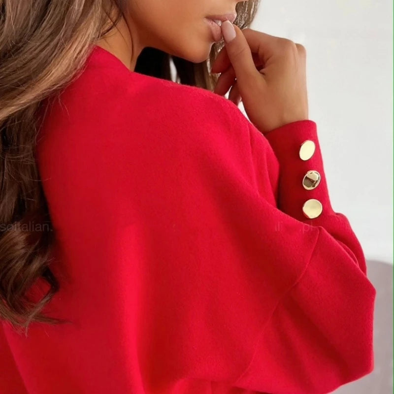 Adeline Button Cuff Knit Sweater