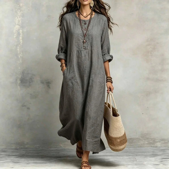 Nerissa Casual Button Maxi Dress