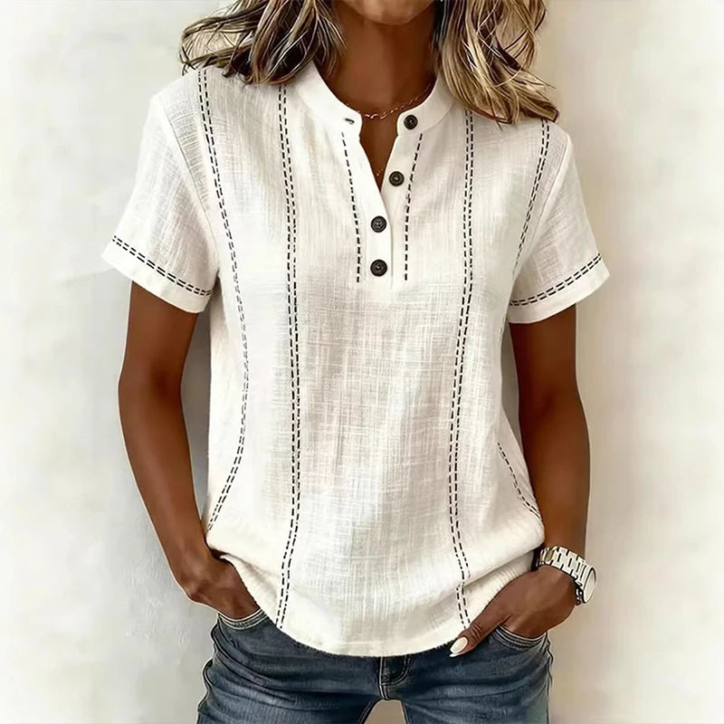 Heidi Textured Button Blouse