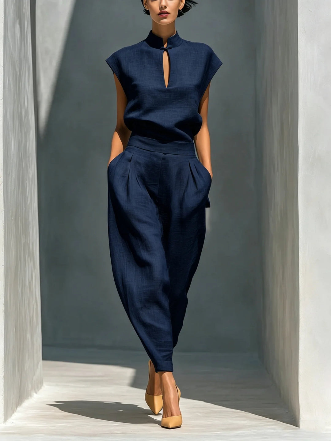 Camryn Modern Mandarin Collar Set