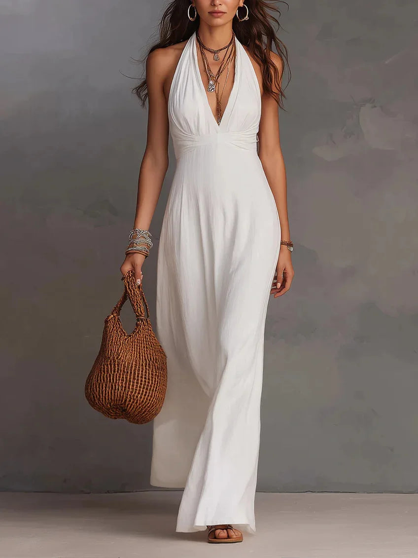 Angel  V-Neck Elegant Maxi Dress