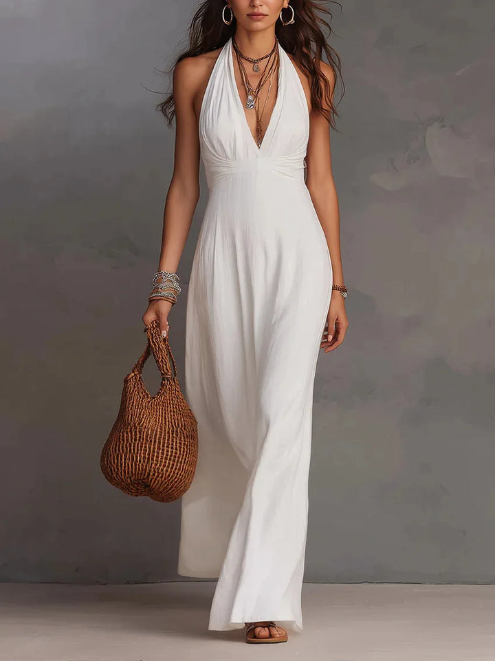 Angel  V-Neck Elegant Maxi Dress