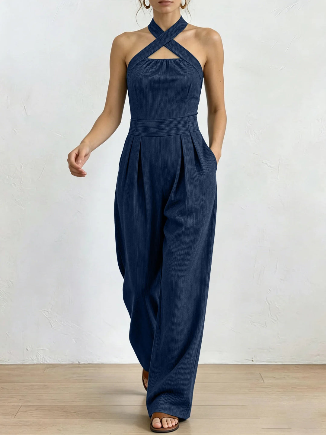Valeria Halter Wide Leg Jumpsuit