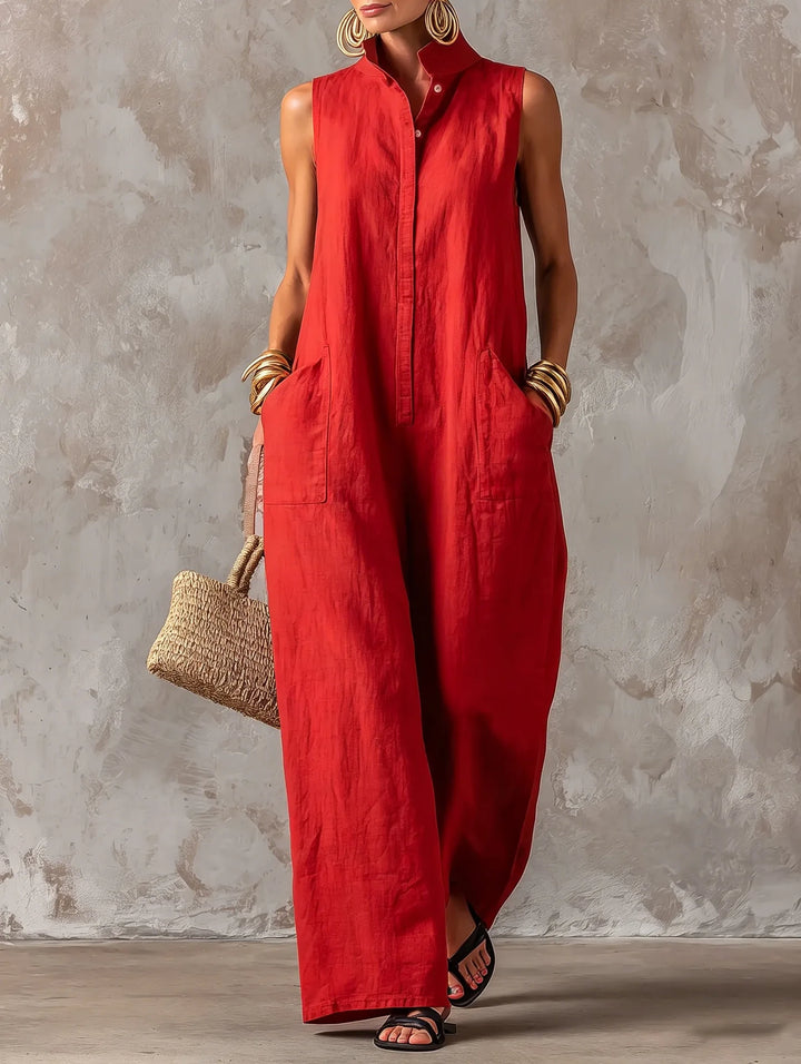 Presley Effortless Stand Collar Jumpsuit