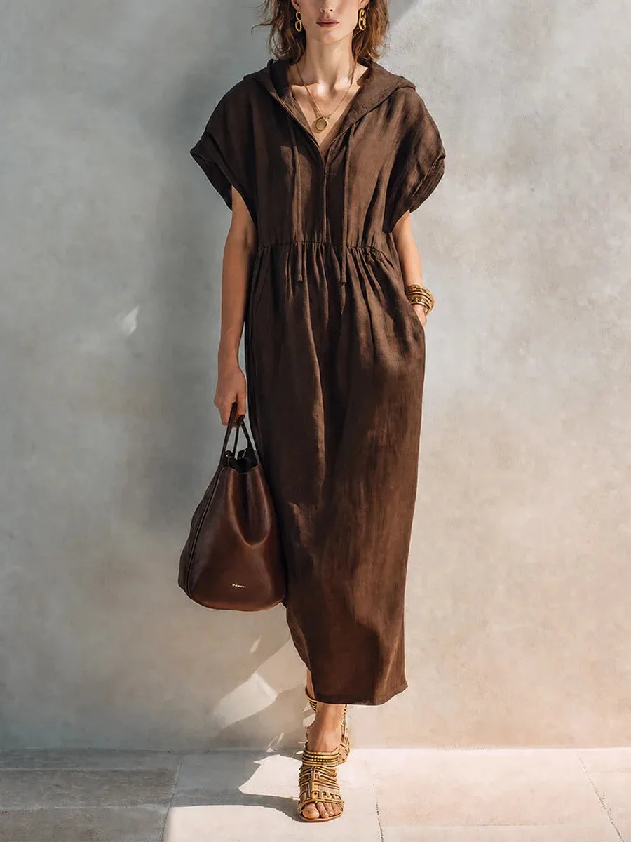 Aviana Casual Hooded Maxi Dress