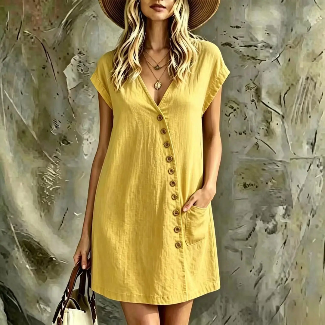 Cecily Button Detail Mini Dress