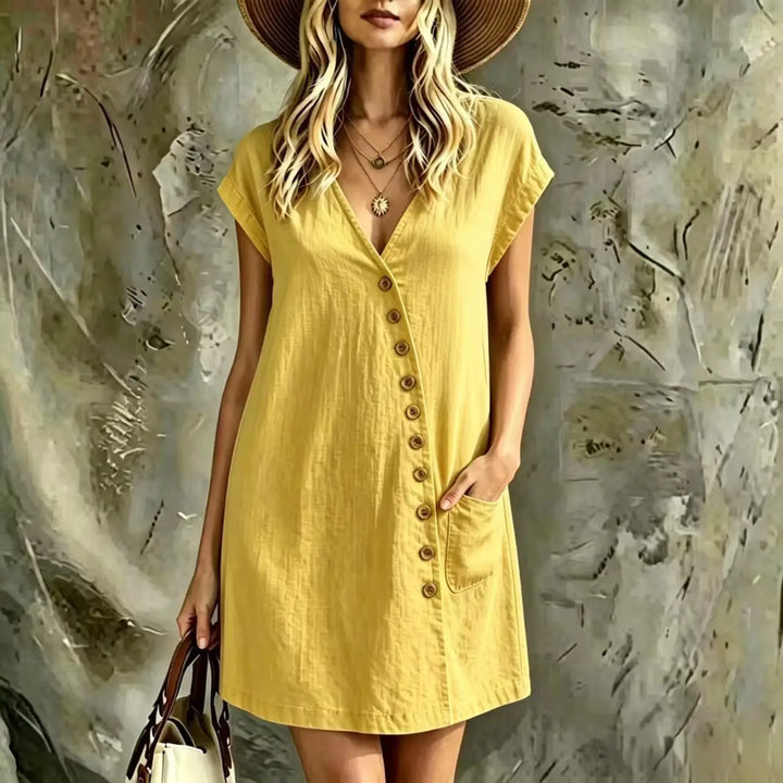 Cecily Button Detail Mini Dress