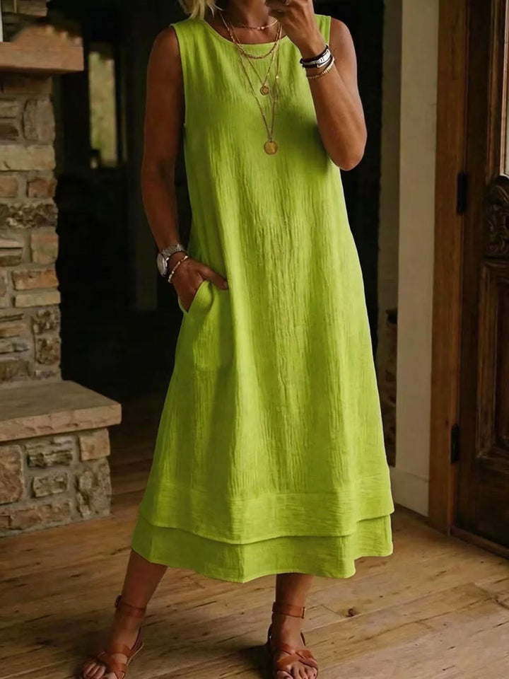 Rosabel Effortless Sleeveless Tunic Midi Dress