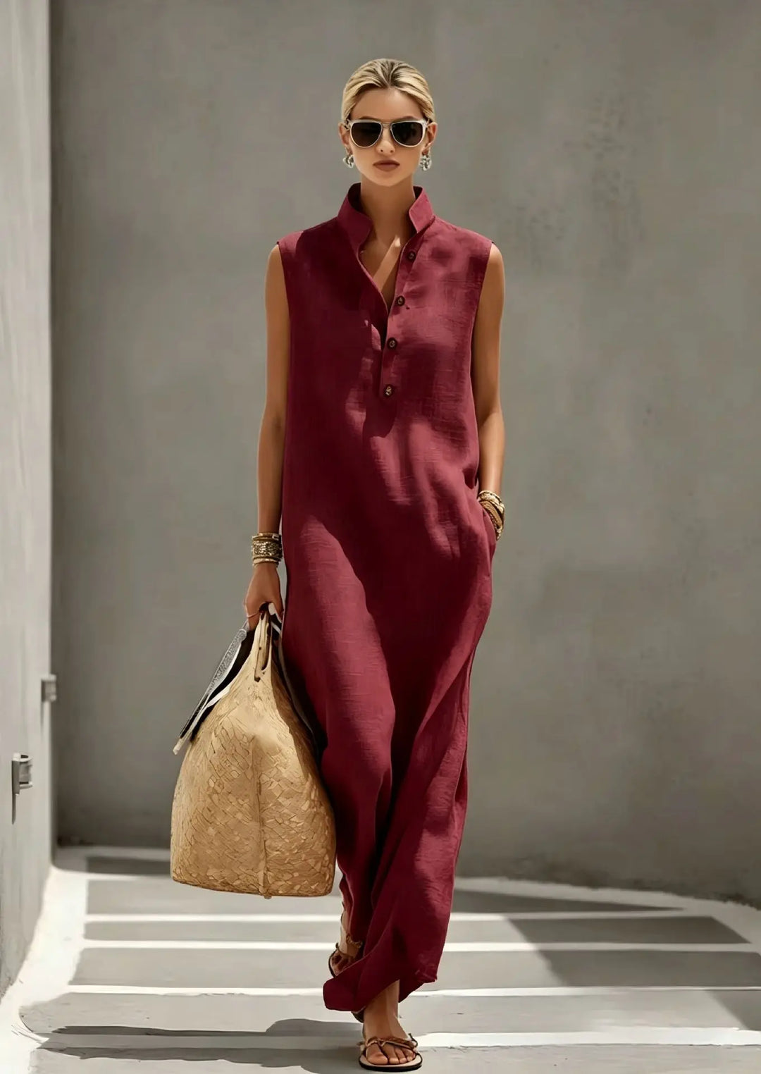 Willa Elegant Chic Linen Maxi Dress