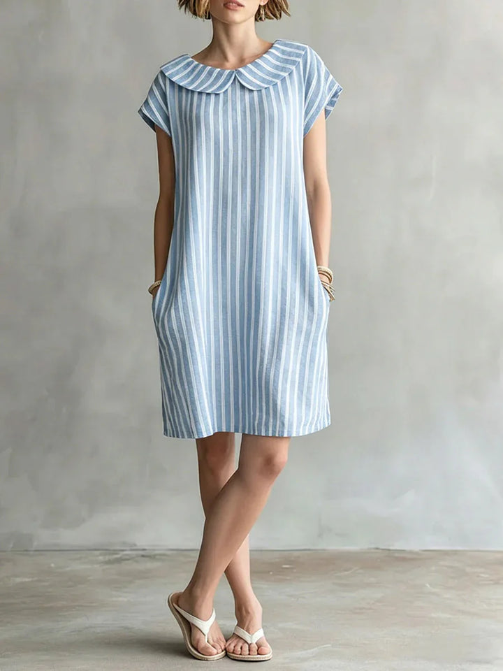 Felicity Striped Peter Pan Collar Mini Dress