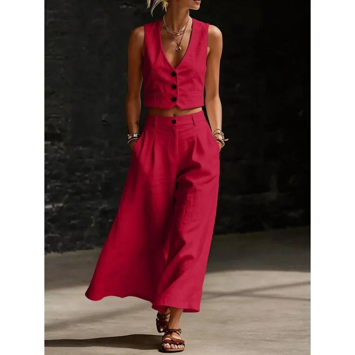 Danica Linen Blend Two Piece Set
