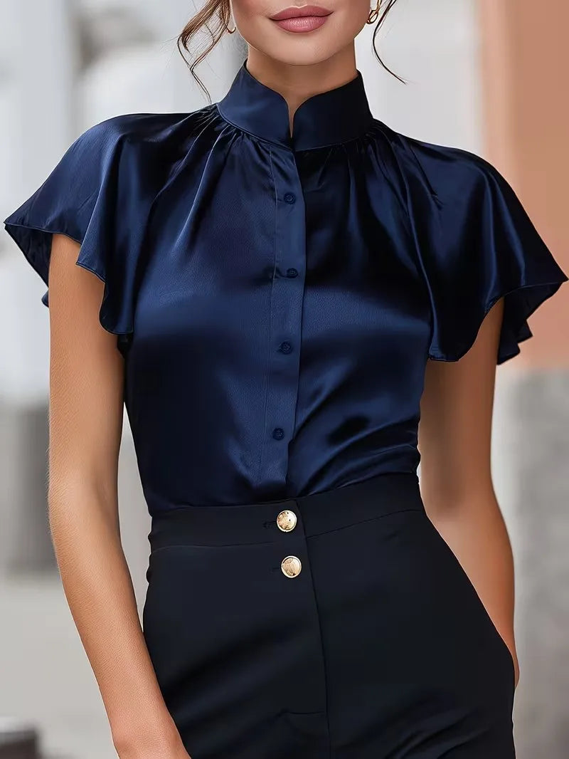 Taraji Satin Ruffle Blouse