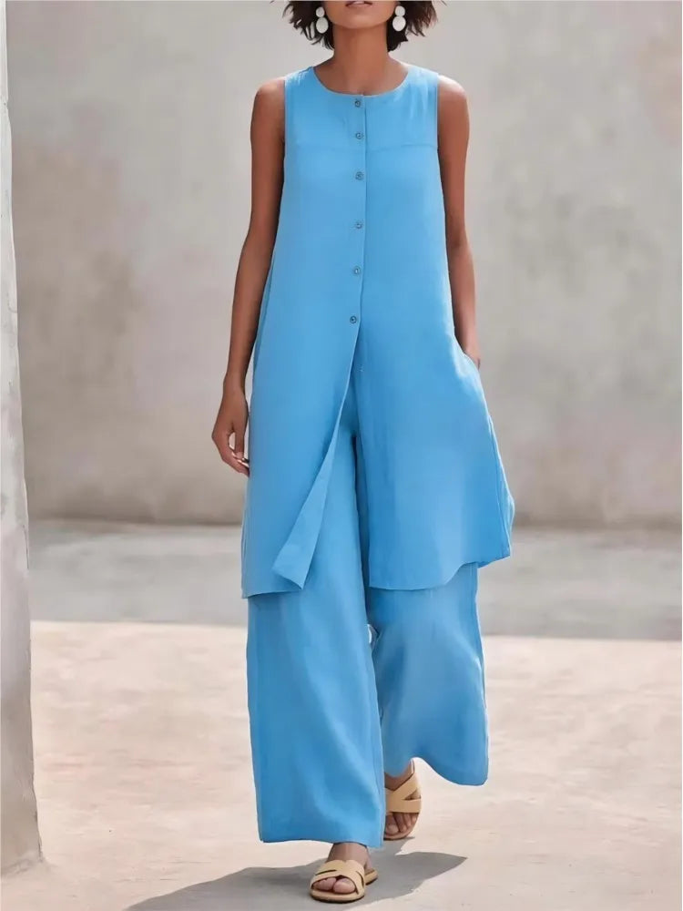 Mernie Casual Layered Trouser Set