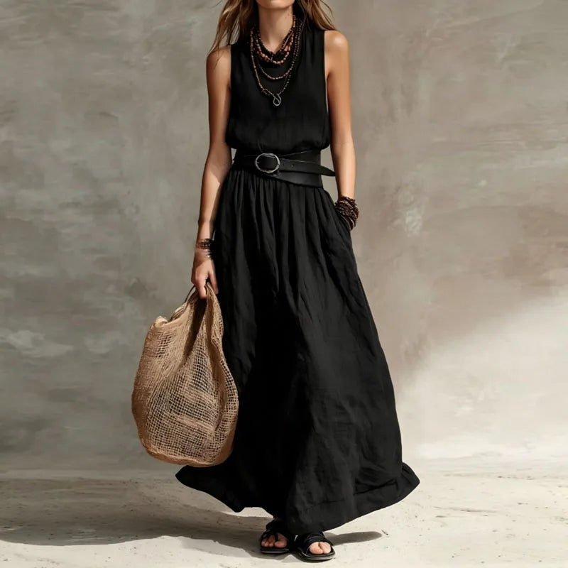 Melissa Pleated Boho Maxi Dress