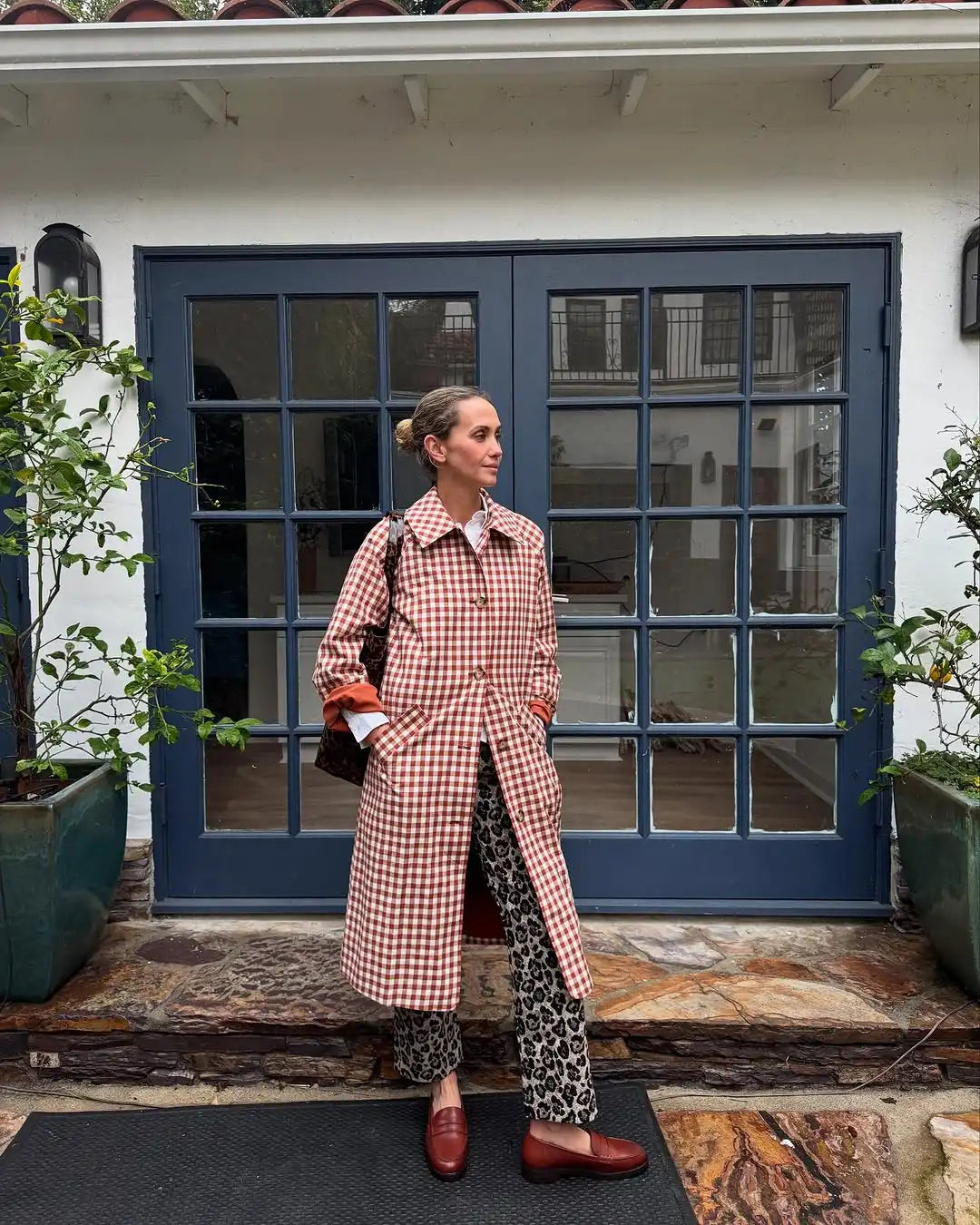 Marigold Gingham Trench Coat