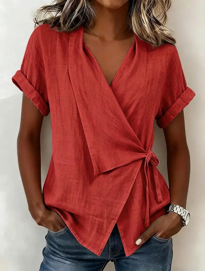 Gisselle Asymmetrical Wrap Blouse
