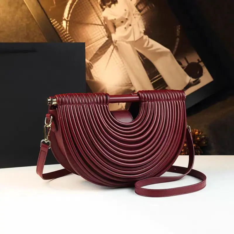 Celeste Metallic Woven Crescent Shoulder Bag