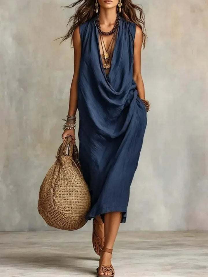 Miles Draped Pocket Midi Dress