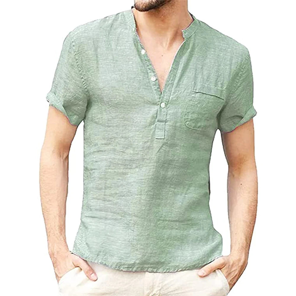 Caleb Short Sleeve Henley Shirt