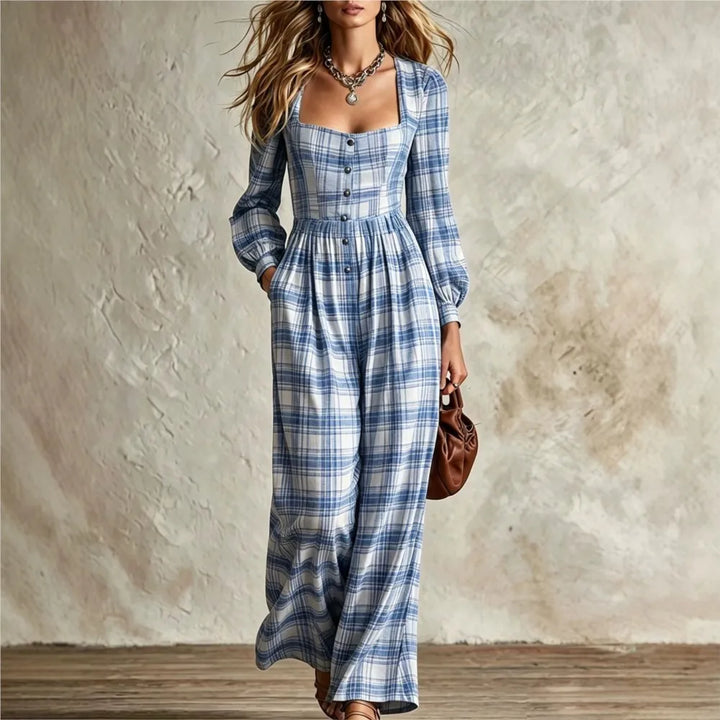 Rosalind Plaid Wide Leg Jumpsuit