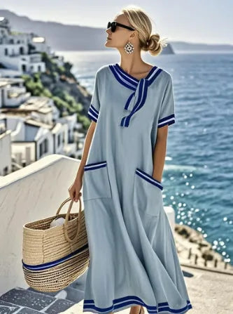 Cecily Effortless Striped Pocket Dress