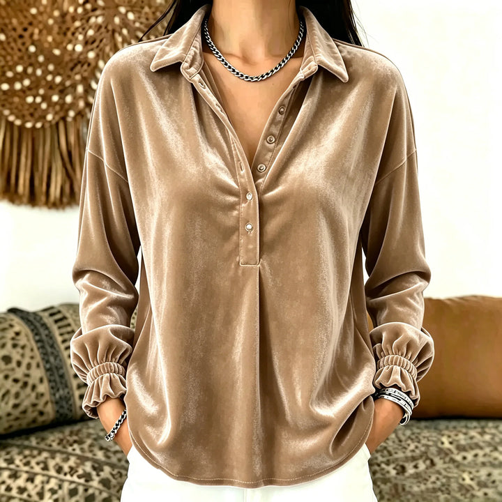Leona Velvet Pullover Shirt