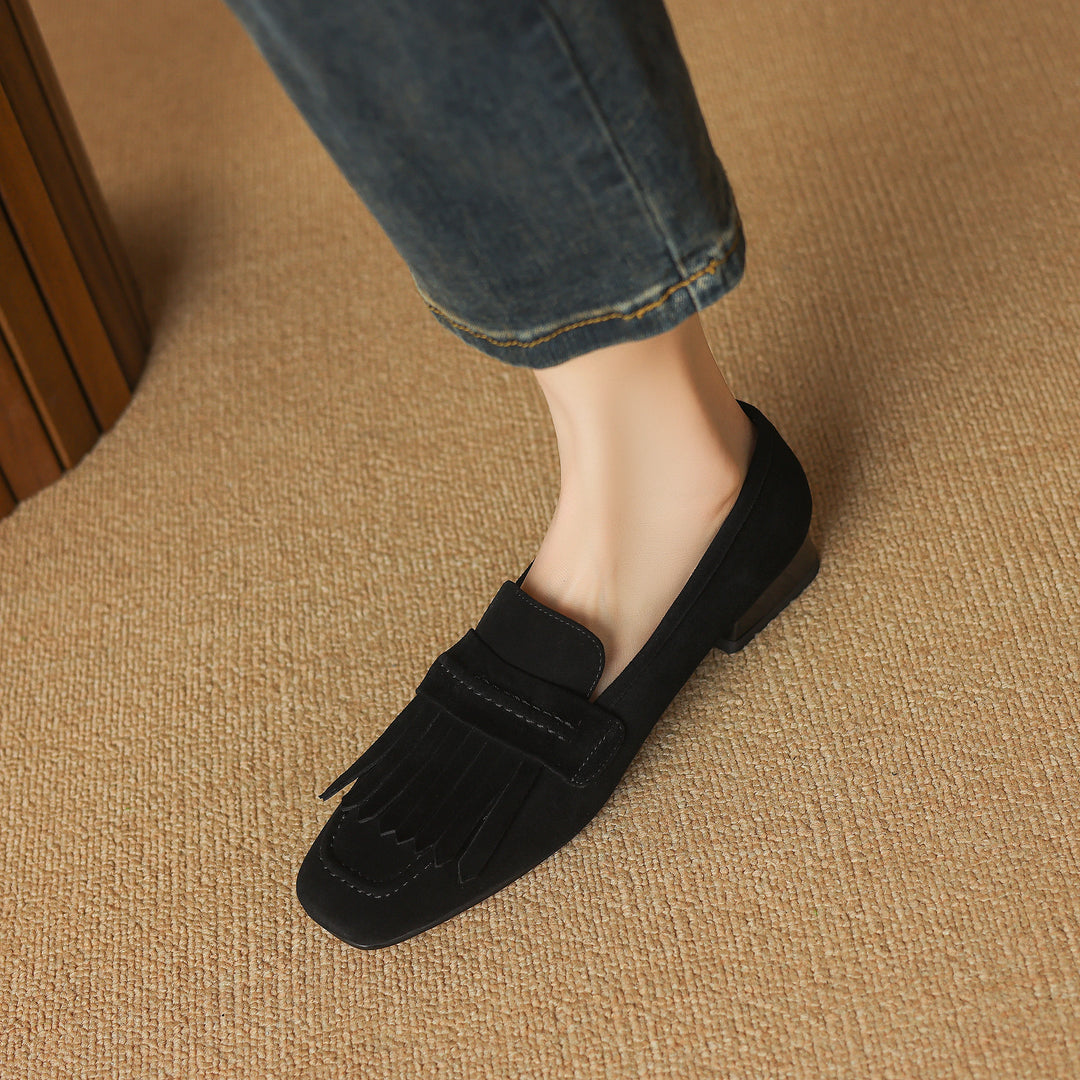 Sabrina Fringe Suede Loafers