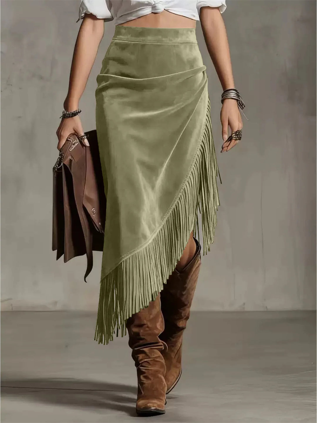 Sloane Retro Suede Midi Skirt