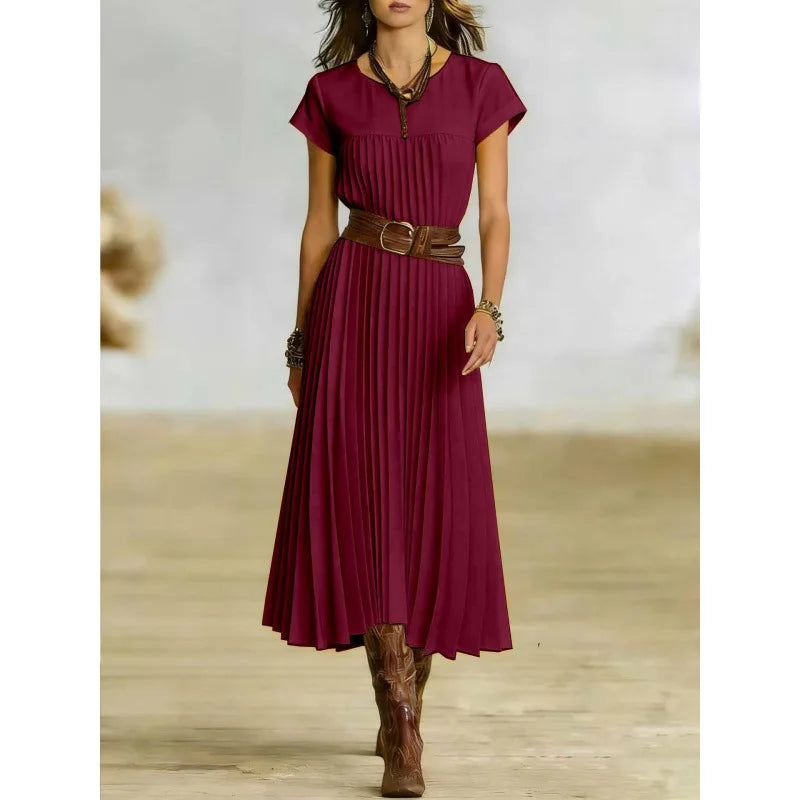 Meredith Elegant Pleated Maxi Dress