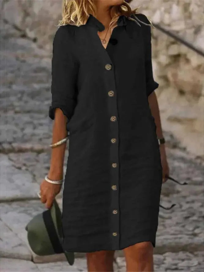 Claire Button Front Mini Dress