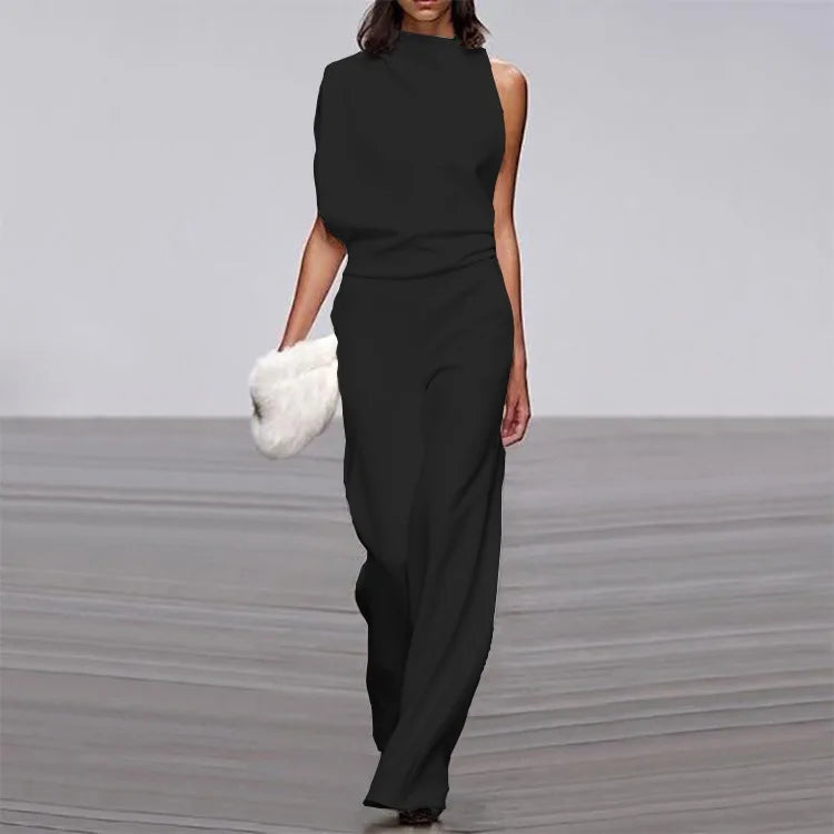 Valentina Draped One-Shoulder Jumpsuit