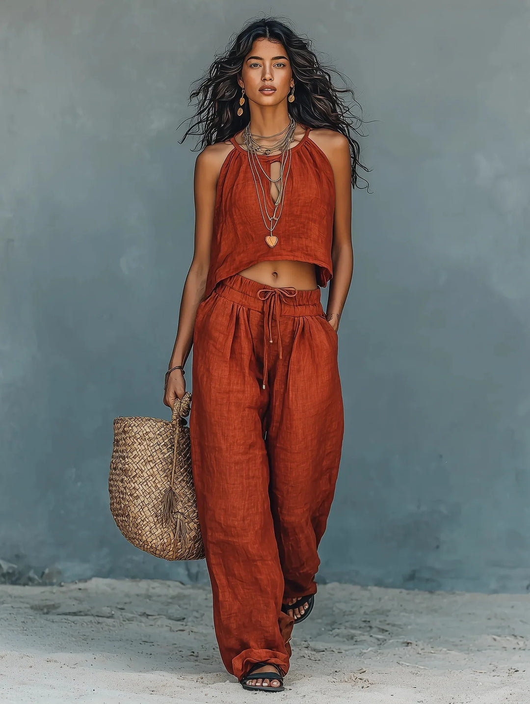 Reese Sleeveless Crop Top MatchingSet