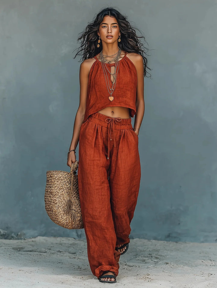 Reese Sleeveless Crop Top MatchingSet