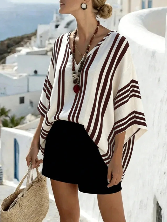 Maegan Batwing Stripe Blouse