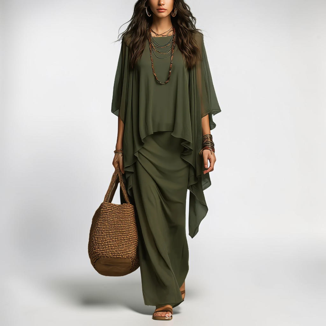 Remi Chiffon Overlay Two Piece Set