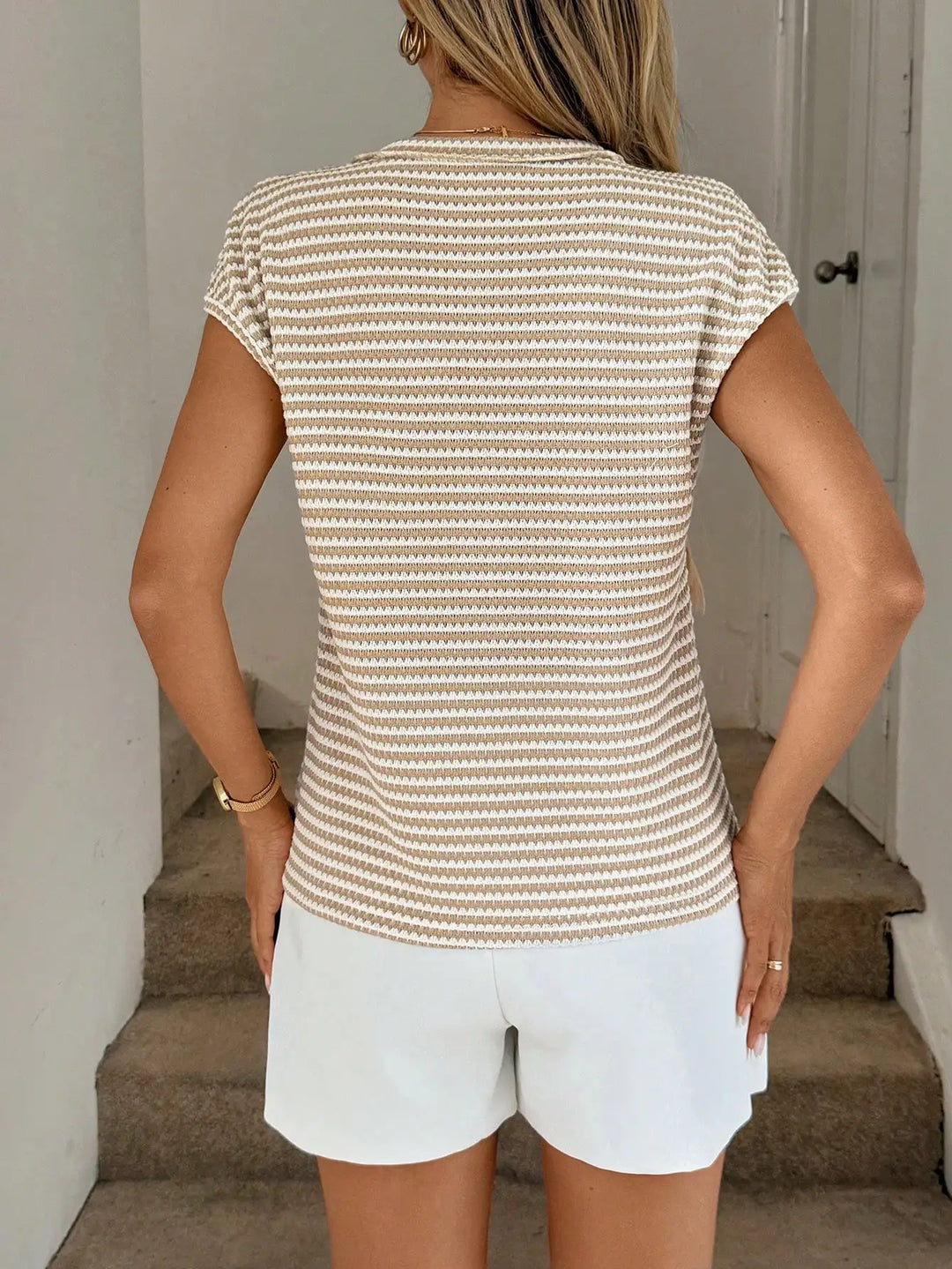 Jennifer Striped Button Blouse