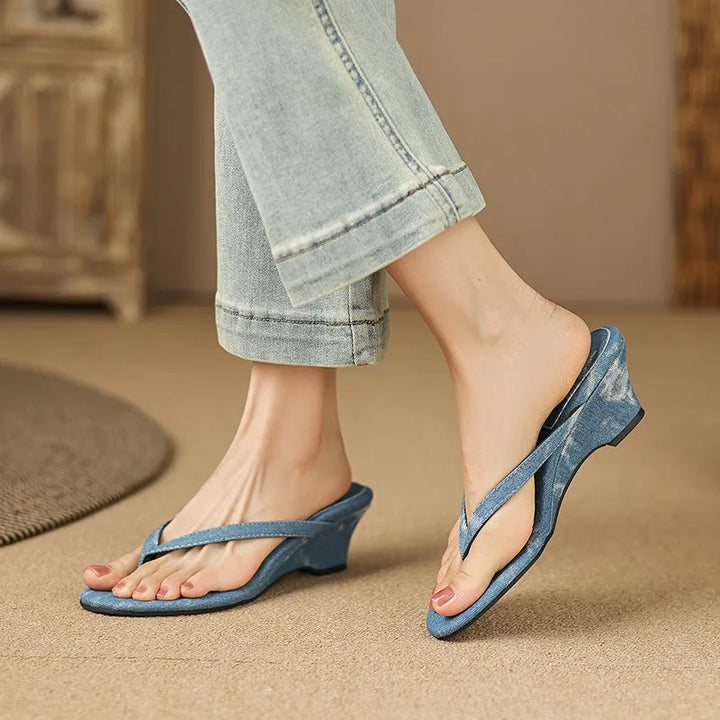 Ava Comfortable Wedge Flip Flops