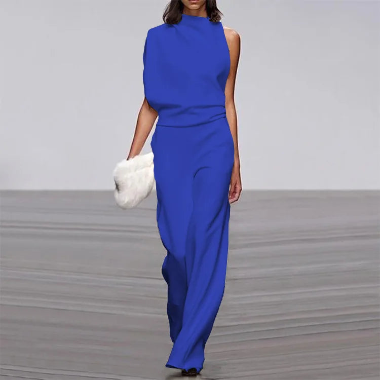 Valentina Draped One-Shoulder Jumpsuit