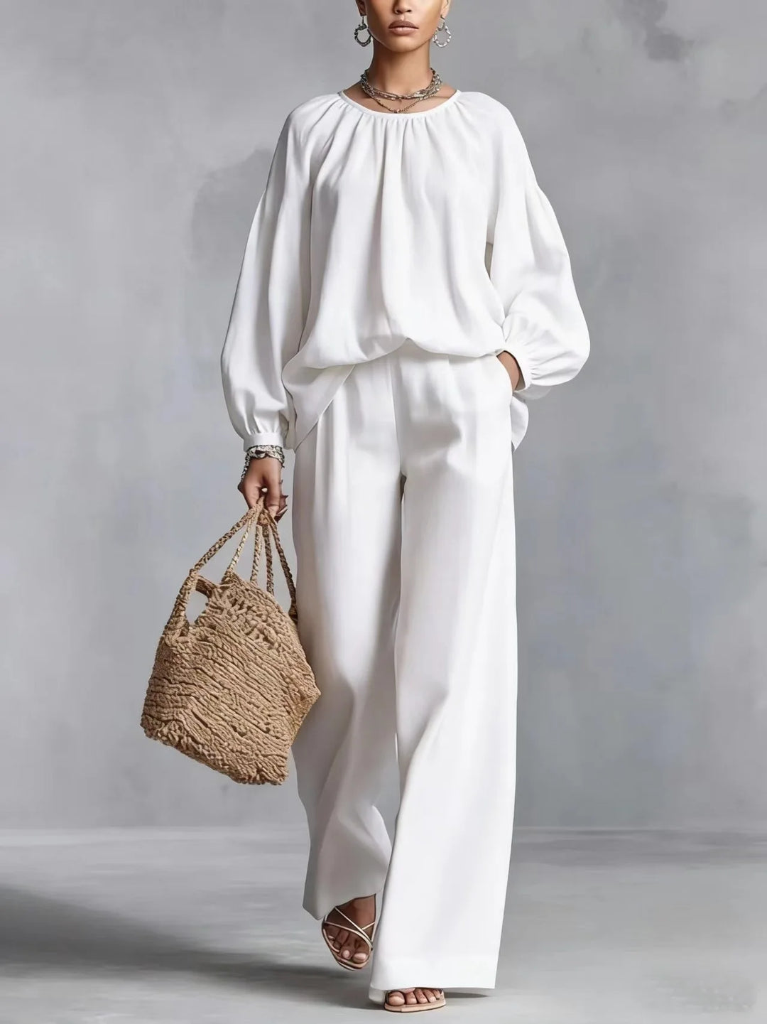 Cressida Lantern Sleeve Trouser Set