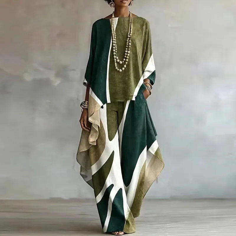 Solene Abstract Trouser Set