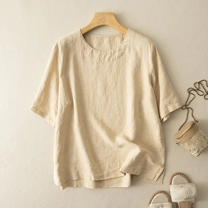 Coralie Breathable Linen Blend Summer Blouse