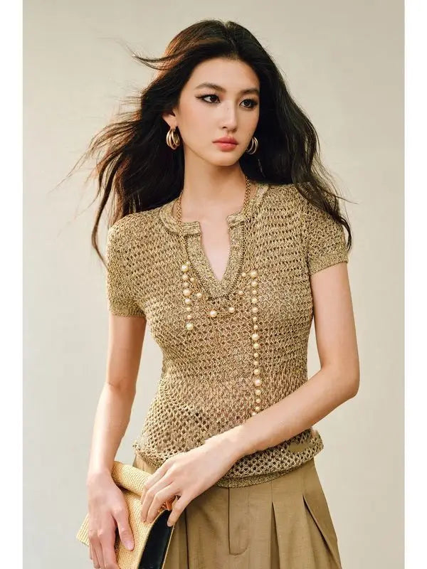 Jena Pearl Embellished Knit Top